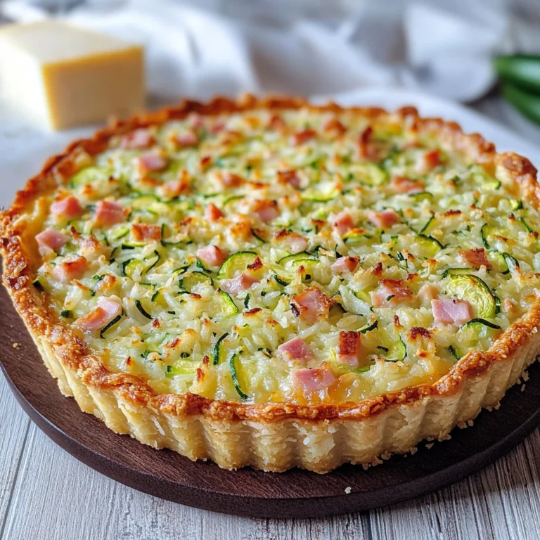 Crostata di riso con prosciutto di pollo cotto stracchino e zucchine