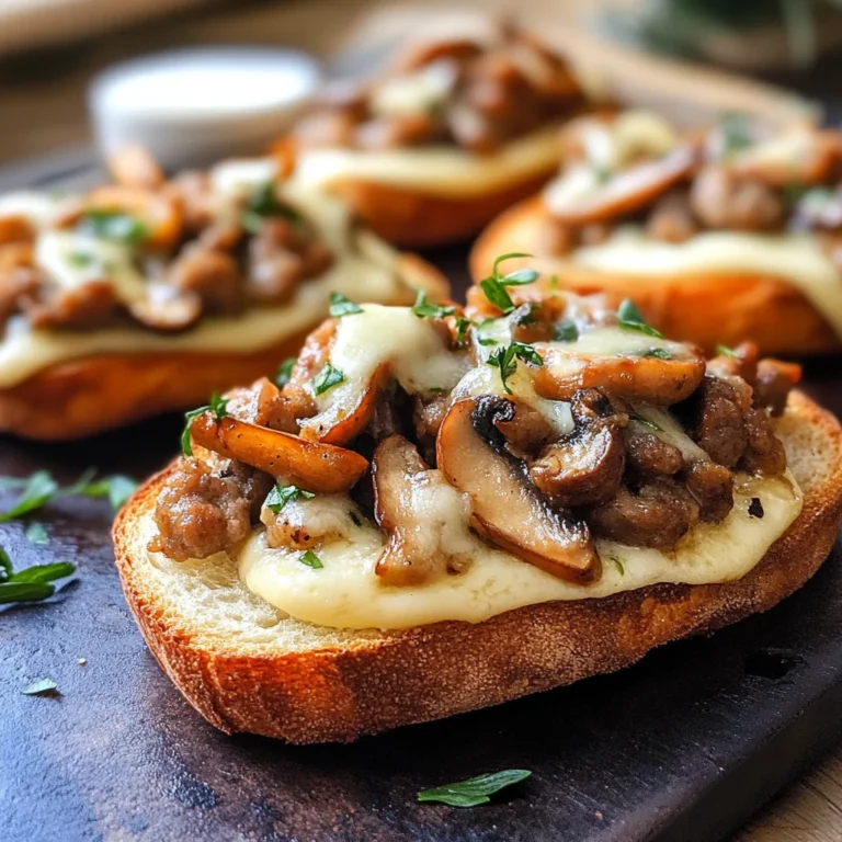 Crostini con salsiccia e funghi