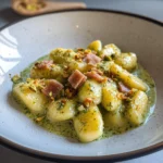 Gnocchi con pistacchio e guanciale