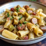 Pasta con carciofi e salsiccia