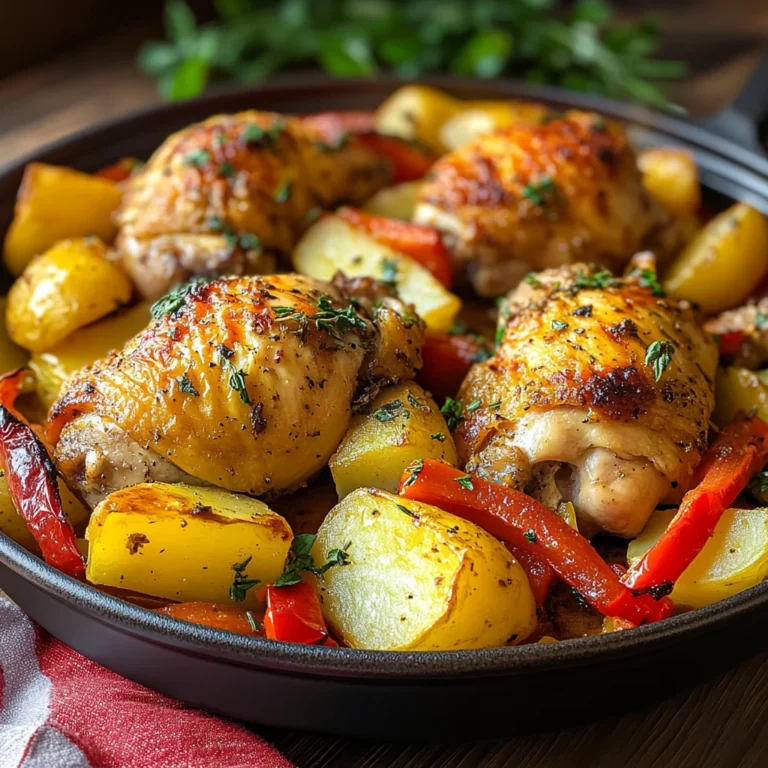 Pollo arrosto patate e peperoni