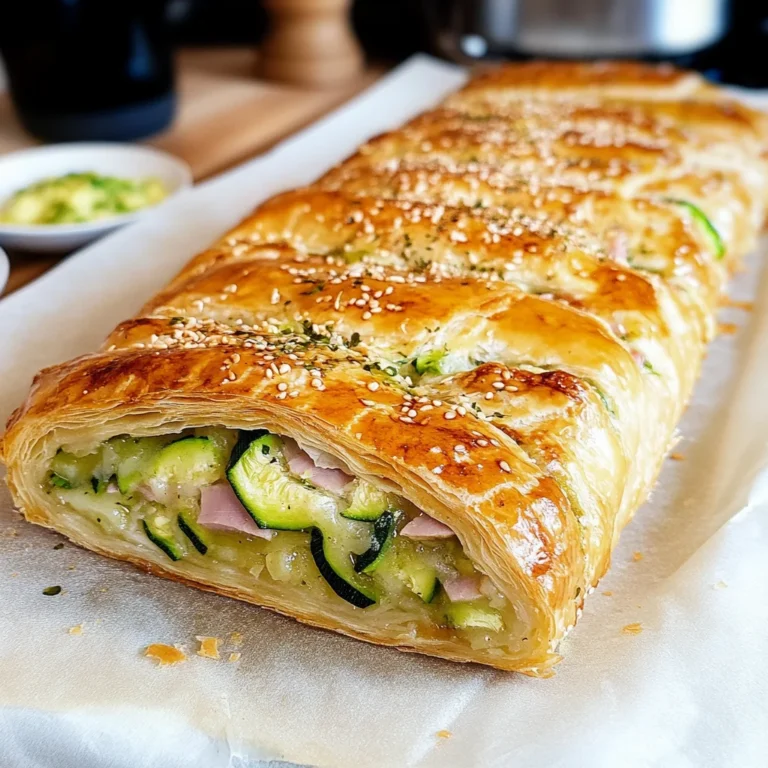 Strudel salato zucchine e prosciutto di pollo