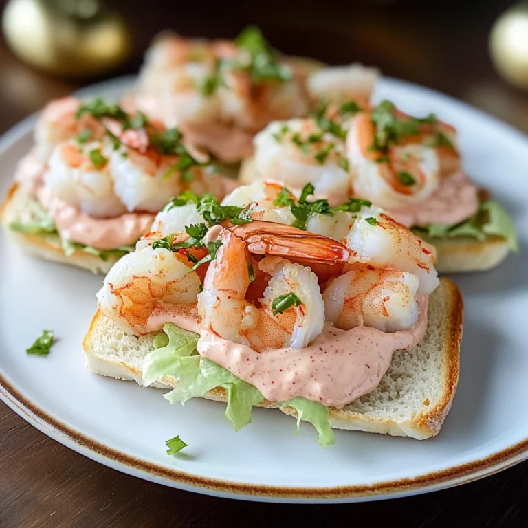 Tartine con salsa rosa e gamberetti