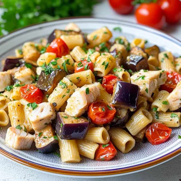 Pasta con melanzane e pesce spada